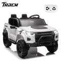 Track 7 24V Ride on Car, 2-Seater Kids Ride on Pickup Car with Remote Control, Bluetooth, 4 x 200W Motor Electric Car, 3 speeds, LED Lights, Spring Suspension, White