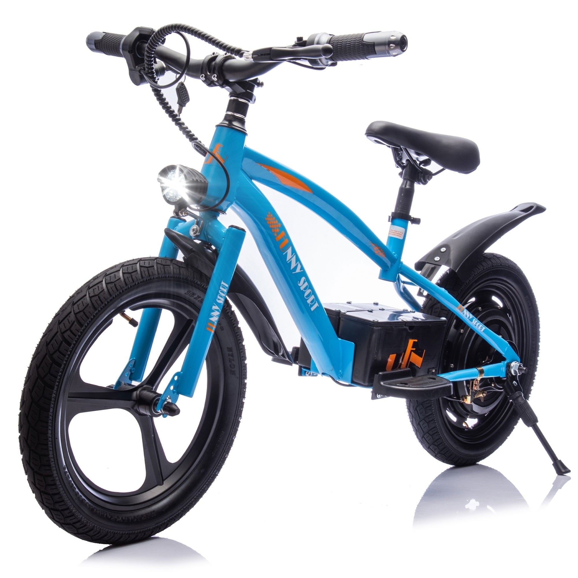 Track Seven 24V Kids Electric Dirt Bike, Ride on Mini Bike, 300W Super Power Motor, Up to 12.43 MPH, 16" Wheels, Adjustable Seat Height, Bright Headlight, Hand-Operated Brakes for Ages 5+, Red
