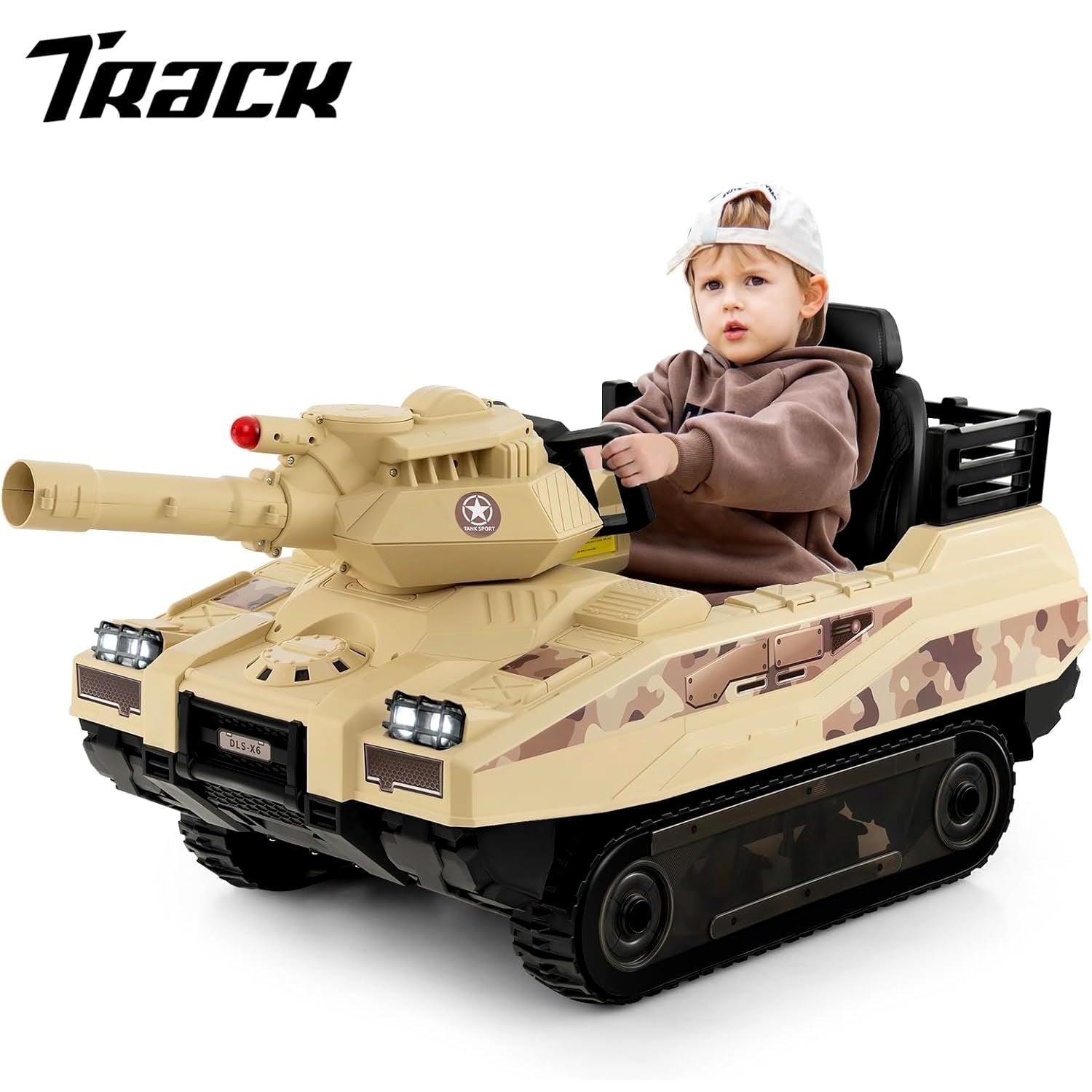 Track Seven 24V Ride on Dump Truck, 400W 6-Wheel Ride on UTV Car for Big Kids with Electric Dump Bed, Remote Control, Music, Lights, Spring Suspension, 24V Ride on Toy Car for Kids Aged 3+, Black