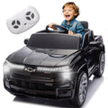 Track Seven 24V Ride on Car, Licensed Chevrolet Silverado Electric Car Truck with Remote Control, Bluetooth, LED Lights, Power Display, Rear Storage Ride on Toy Car for Boys Girls Age 3+, Black