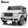Track Seven 24V Ride on Car, Licensed Mercedes-Benz G500 Electric Car with Remote Control, Bluetooth, LED Lights, Max Speed 5.7 mph, 24V Ride on Truck for Boys Girls Age 3+, White