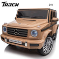 Track 7 24V Ride on Car, Licensed Mercedes-Benz G500 Electric Car with Remote Control, USB, Bluetooth, LED Lights, Ride on Truck for Boys Girls Age 3+, Yellow