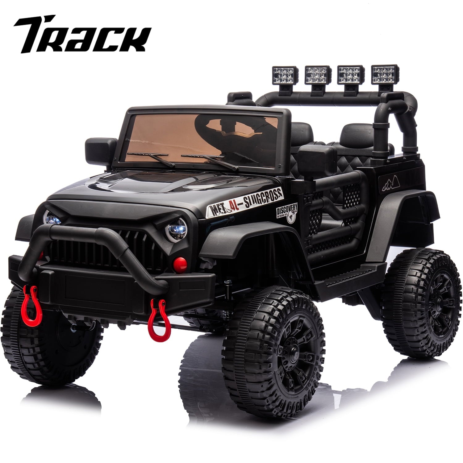 Track 7 24V Ride on Car Truck, Battery Powered Ride on Car with Remote Control,  400W Electric Vehicle w/3 Speeds, Bluetooth, Music Player for Boys Girls Aged 3+, Blue