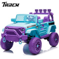Track 7 24V Ride on Car Truck, Battery Powered Ride on Car with Remote Control,  400W Electric Vehicle w/3 Speeds, Bluetooth, Music Player for Boys Girls Aged 3+, Blue