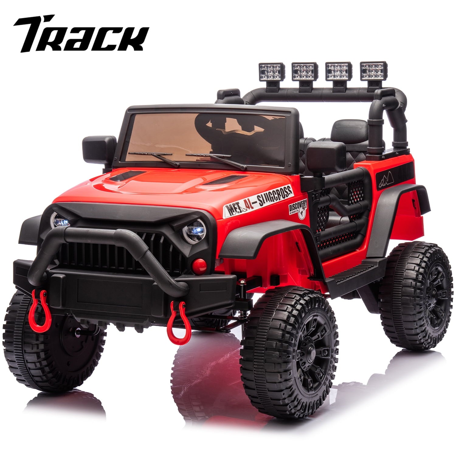 Track 7 24V Ride on Car Truck, Battery Powered Ride on Car with Remote Control,  400W Electric Vehicle w/3 Speeds, Bluetooth, Music Player for Boys Girls Aged 3+, White