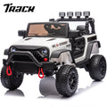 Track 7 24V Ride on Car Truck, Battery Powered Ride on Car with Remote Control,  400W Electric Vehicle w/3 Speeds, Bluetooth, Music Player for Boys Girls Aged 3+, White