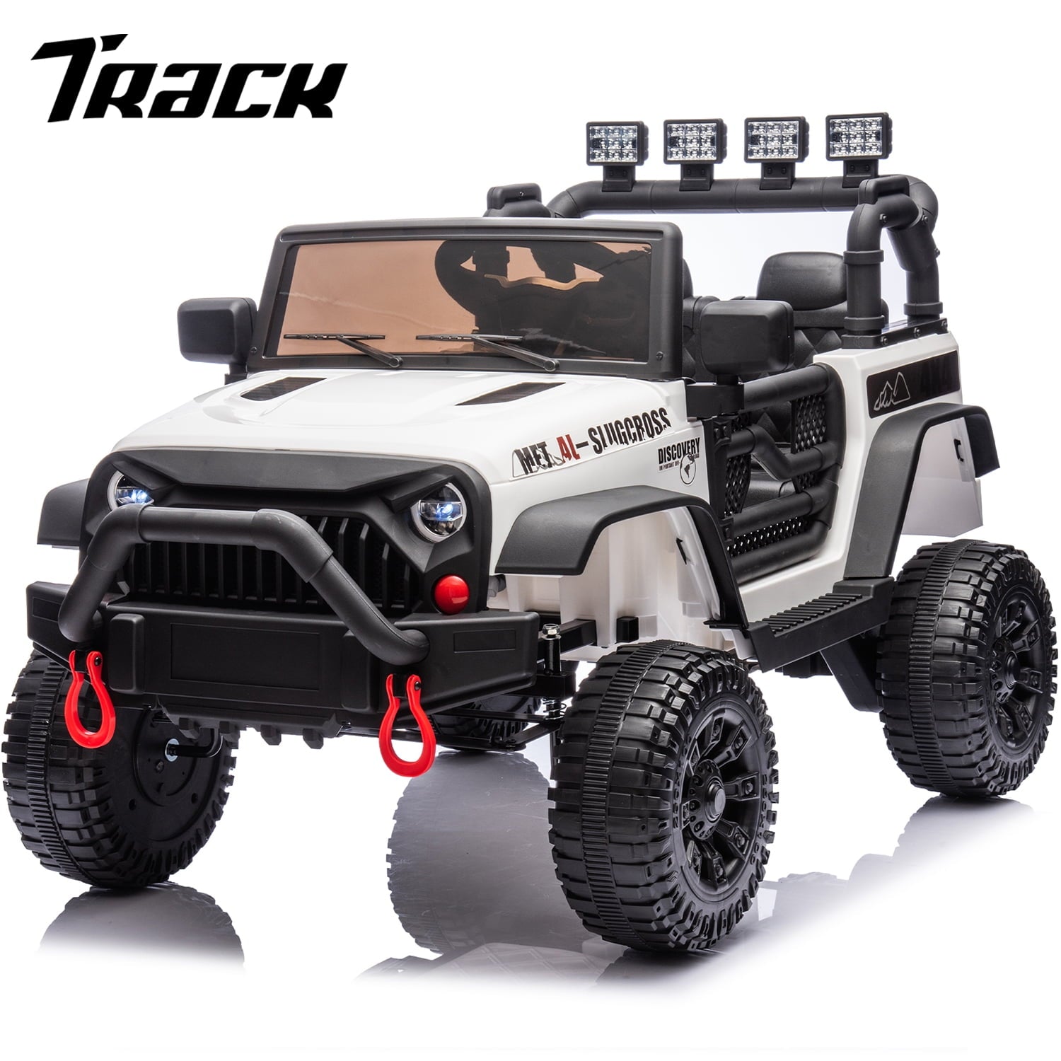 Track 7 24V Ride on Car Truck, Battery Powered Ride on Car with Remote Control,  400W Electric Vehicle w/3 Speeds, Bluetooth, Music Player for Boys Girls Aged 3+, Blue