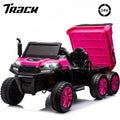 Track 7 24V Ride on Car, 2-Seater Ride On Dump Truck, 6 Wheels Electric Car with Remote Control, Music, Shift Lever, off-Road Ride on UTV, Pink