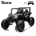 Track 7 24V Ride on UTV, 2-Seater Ride on Car with Remote Control, Music, 2 Speed, Key Start, 4x4 Ride on Off-Road Truck, Black