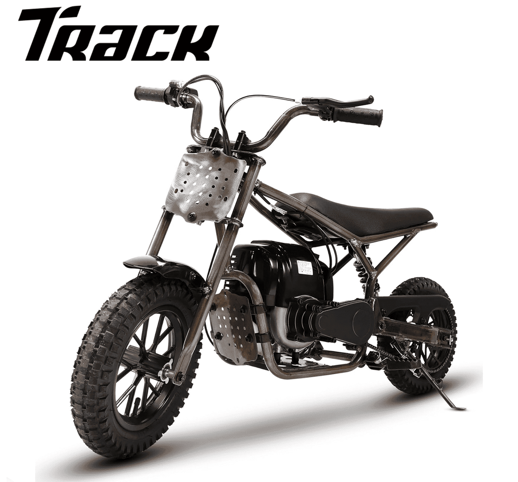 Track 7 37.7CC 4-Stroke Dirt Mini Bike for Adult & Kids, 1.36HP Gas Powered Off Road Trail Mini Bike, Rear Disc Brakes, Max Load 189 Lb, Safety Features for Ages 6+, Up to 15 MPH, Bronze
