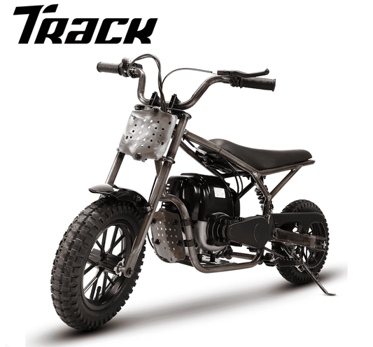 Track Seven 37.7CC 4-Stroke Dirt Bike for Kids, 1.36HP Gas Powered Off Road Trail Mini Bike, Rear Disc Brakes Motorcycles, Max Load 189 Lb, Safety Features for Ages 6+, Up to 15 MPH, Bronze