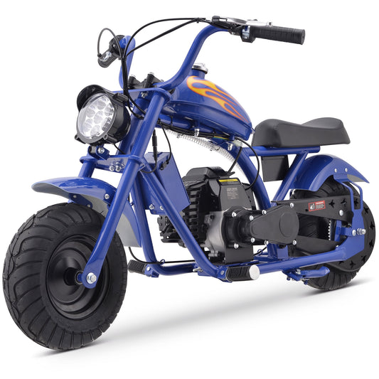 Track Seven 49CC 2-Stroke Kid Dirt Bike, Gas Powered Dirt Bike Off Road Trail Bike, EPA Approved Kids Dirt Bike Motorcycle Up to 20Mph, Rear Disc Brake, Pull Start, Blue