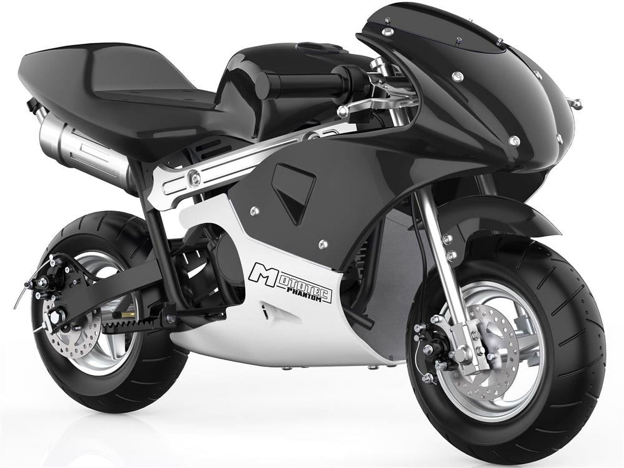 Track 7 49CC 2-Stroke Mini Dirt Bike for Kids, Mini Gas Pocket Bike with Dual Brake, Racing Dirt Motorcycle Max Speed 20 Mph, Max Weight 170lbs, 1.25L Tank, Black