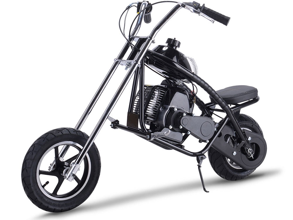 Track 7 49cc 2-Stroke Gas Dirt Bike,Max Speed 25mph,Gas Mini Chopper,Off-Road Gas Motorcycle,Pull Start,Rear Disc Brake,Black