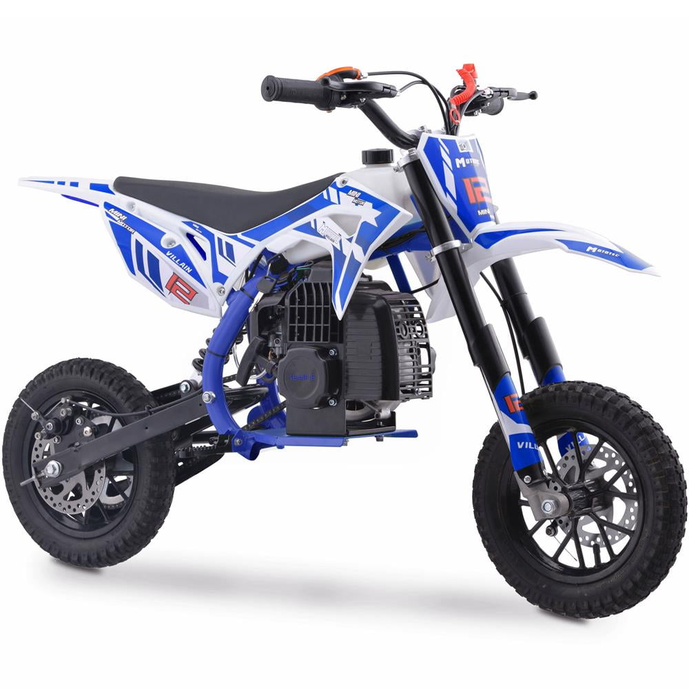 Track 7 52CC 2-Stroke Mini Kid Dirt Bikes, W/EPA Approved Gas Powered Engine, Upgrade Tires, Speed Up 20 Mph Weight Support 165 LB, Dual Disc Brake, Kill Switch, Blue