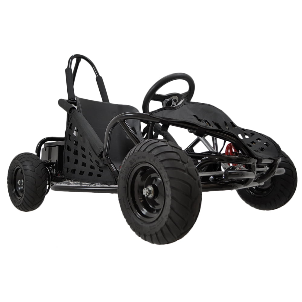 Track 7 79CC Gas Powered Go Kart,4-Stroke Off Road Go Kart,2.5 HP Gas Powered Ride-On Go Cart,Roll Bar,Kill Switch,Hydraulic Rear Disc,13" Knobby Tire,for Kids Age 13+,Black