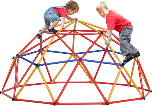 Track Seven Climbing Dome for Kids, Universal Exercise Dome Climber, Dome Climber for Kids Outdoor, Supporting 439lbs Play Center Outdoor Playground For Fun, Red and Yellow and Blue
