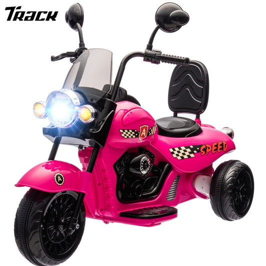 Track Seven Electric Motorcycle for Kids 2-6 Years with 3 Wheels, 70lbs Ride on Motorcycle with Headlights, Music, Forward & Reverse,6V Ride on Toy, Gift for Boys and Girls, Pink