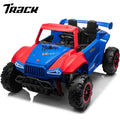 Track 7 24V 2-Seater Ride on Car, Kids Electric Car with Remote Control, 20.4" Extra Width Seat, Bluetooth, Power Display, 24V Ride on Truck for Boys Girls Age 3+, Max Speed 6.21 mph, Blue
