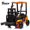Track 7 Kids Ride on Car, 12V Electric Forklift Truck with Ceiling, Warehouse Construction Truck, Remote Control, Music, Electric Car for Boys Girls Age 3+