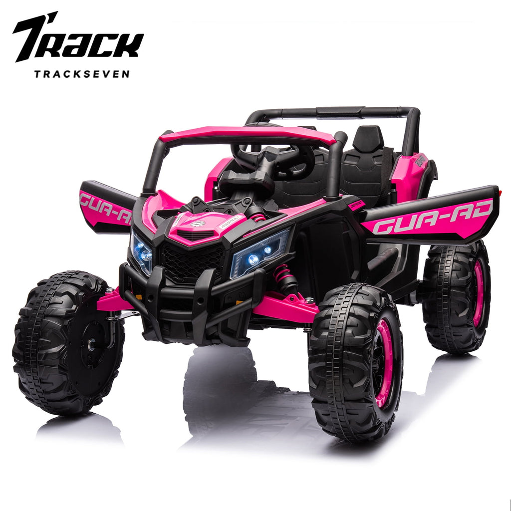Track 7 Kids Ride on Car, 12V Chevrolet Silverado Electric Car for Boys Girls, Ride on Truck with Remote Control, Music, Age 3+, Pink
