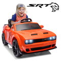 Track 7 Kids Ride on Car, Licensed Dodge Challenger SRT 12V Electric Car for Kids Age 3+, Remote Control, Music