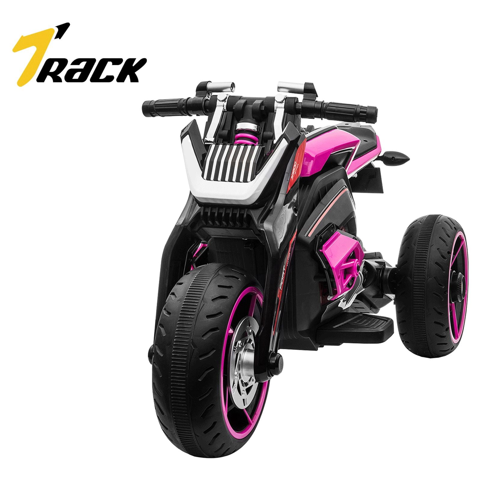 Track 7 Kids Ride on Motorcycle, 12V Electric Trike Motorcycle for Boys Girls, 3 Wheels Motorcycle for Kids, Music, Lights, Yellow