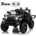 Track Seven Kids Ride on Truck, 12V Electric Car for Boys Girls Age 3+, Music, Ride on Car with Remote Control, Black