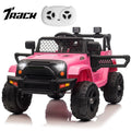 Track 7 Kids Ride on Truck, 12V Electric Car for Boys Girls Age 3+, Music, Ride on Car with Remote Control, Pink