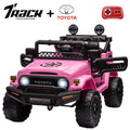 Track 7 Kids Ride on Truck, 12V Licensed Toyota FJ Cruiser Electric Car for Kids Age 3+, Ride on Car w/Remote Control, Power Display, Music, Pink