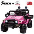 Track 7 Kids Ride on Truck, 12V Licensed Toyota FJ Cruiser Electric Car for Kids Age 3+, Ride on Car w/Remote Control, Power Display, Music, Pink