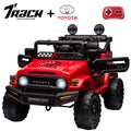 Track 7 Kids Ride on Truck, 12V Licensed Toyota FJ Cruiser Electric Car for Kids Age 3+, Ride on Car w/Remote Control, Power Display, Music, Red