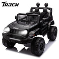 Track 7 Kids Ride on Truck, 12V Ride on Car with Remote Control, Kids Electric Car, Bluetooth, LED Lights, MP3, Black