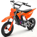 Track Seven 24V Electric Dirt Bike, 250W Ride on Motorcycle, 3 Speed Up-to 9.32 mph, Battery Display, Rear Suspension, Disc Brake, Bluetooth, LED Light, Electric Motocross Bike for Kids Aged 8+, Oran
