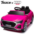 Track Seven Licensed Audi SQ8 Ride on Car with Remote Control, 12V Electric Car for Kids Age 3+, Music, Hanging Start, Speed Adjustment, LED Lights, Suspension, Power Display, Pink