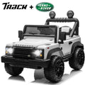 Track Seven Licensed Land Rover Defender Volta 5008 24V Ride-On Car, Electric Car with Remote Control, 2WD Drive, Bluetooth, LED Lights, Key Start, Rear Storage, 24V Ride on Toys for kids Ages 3+, White