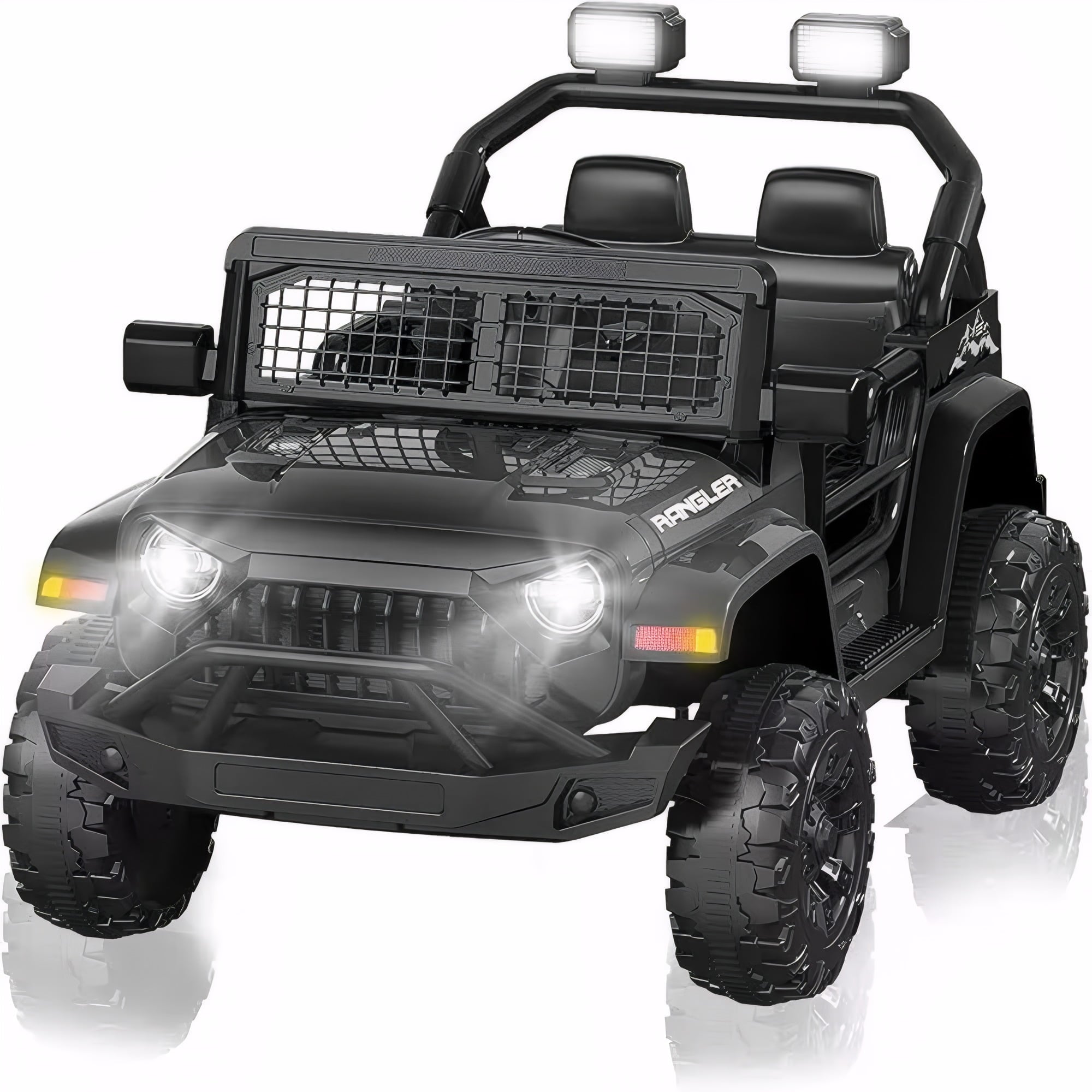 Track 7 Ride On Car, 12V Electric Kids Toy with Remote Control, Bluetooth, Music, LED Lights for Kids Aged 3-5, Blue