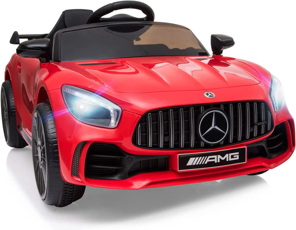 Track 7 Ride on Car with Remote Control, 12V Licensed Benz Electric Car for Kids Age 3+, AUX/FM/USB, Kids Ride on Toy Car, Red