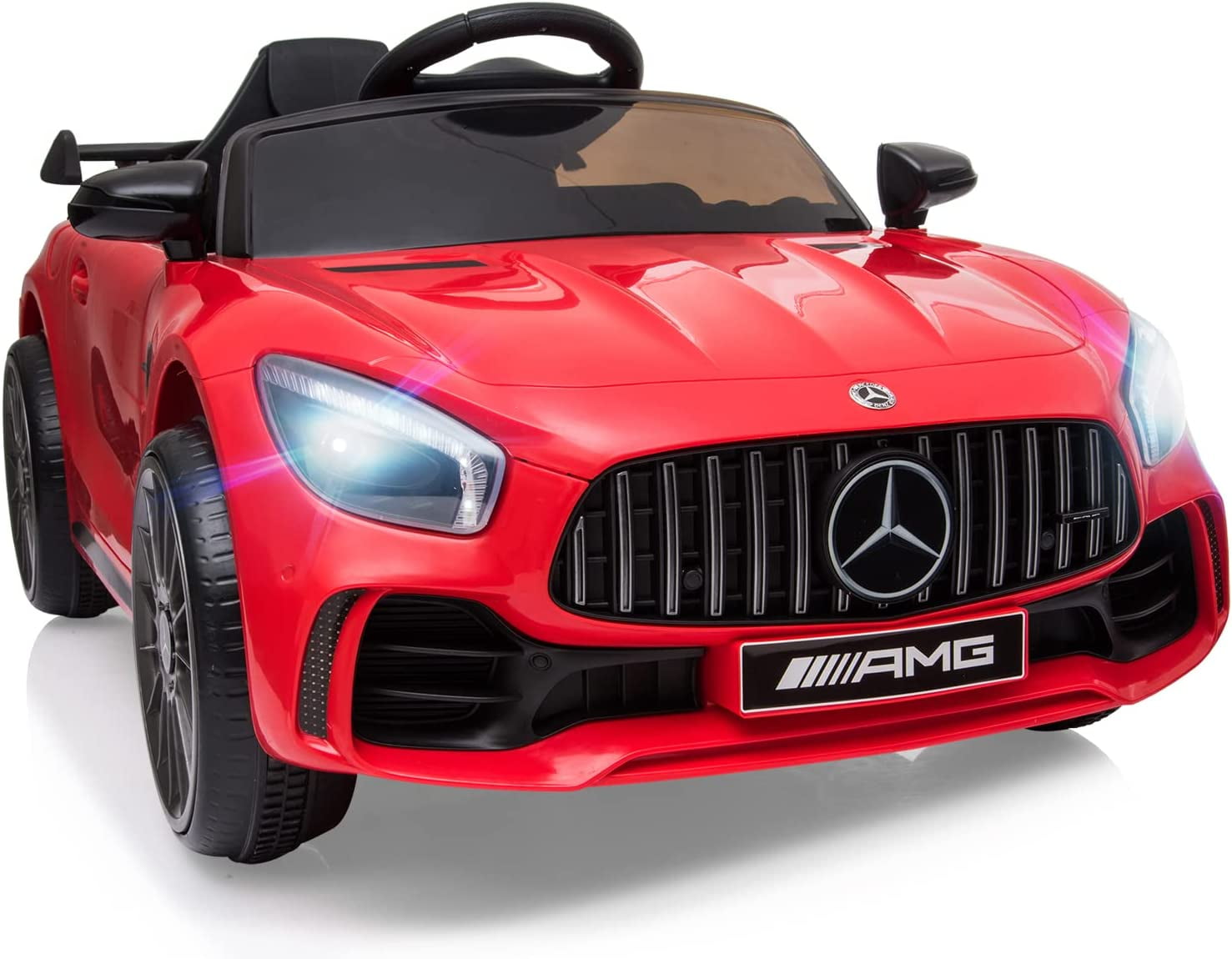 Track 7 Ride on Car with Remote Control, 12V Licensed Benz Electric Car for Kids Age 3+, AUX/FM/USB, Kids Ride on Toy Car, Green