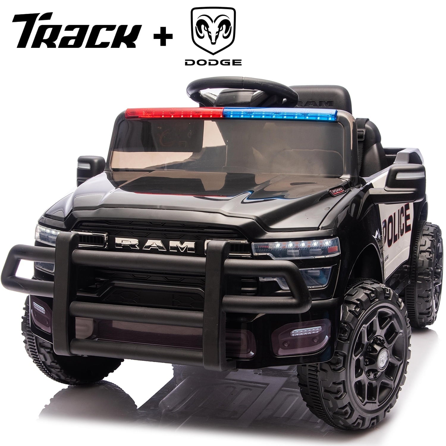 Track Seven 12V Ride on Car, Licensed Dodge RAM 3500 Ride On Truck with Remote Control, Rear Shock Suspension, LED Headlights, Low Battery Alarm, Bluetooth, Music, Ride on Toy for Kids Aged 3+, Pink