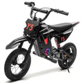 Track Seven 24V Electric Dirt Bike, 250W Ride on Motorcycle, 3 Speed Up-to 9.32 mph, Battery Display, Rear Suspension, Disc Brake, Bluetooth, LED Light, Electric Motocross Bike for Kids Age 8+, Black