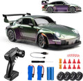 Track Seven RC Drift Car, 1:24 Scale Remote Control Vehicle with LED Lights, 2.4GHz 20KM/H 4WD High Speed RC Cars, Drifting Tires＆Two Batteries, Racing Sports Toy Idea Gift for Adults Boys Girls