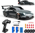 Track Seven RC Drift Car, 1:24 Scale Remote Control Vehicle with LED Lights, 2.4GHz 20KM/H 4WD High Speed RC Cars, Drifting Tires＆Two Batteries, Racing Sports Toy Idea Gift for Adults Boys Girls