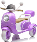 Track Seven 12V Ride on Motorcycle, 2-Seater Electric Motorcycle with Dual Motor, 3 Wheels Motorbike with Bluetooth, LED Lights, Storage Box, Front Hook, Ride on Toy Car for Kids Aged 3+