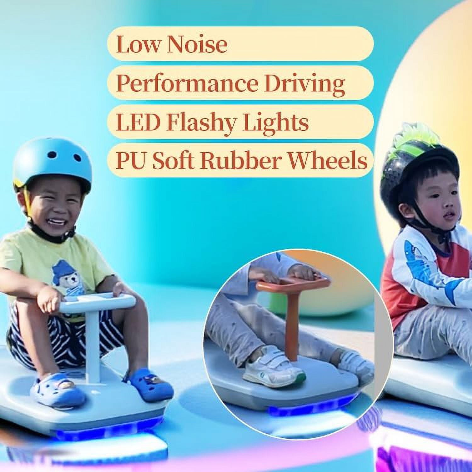 Track 7 12V Electric Go Kart, Ride On Race Car with LED Flashing Lights, Variable Speed 0-6 mph, Portable Go Kart with Mopping Kit, 6L Storage Space, Low Noise, Electric Car for Kids Age 2+, Green