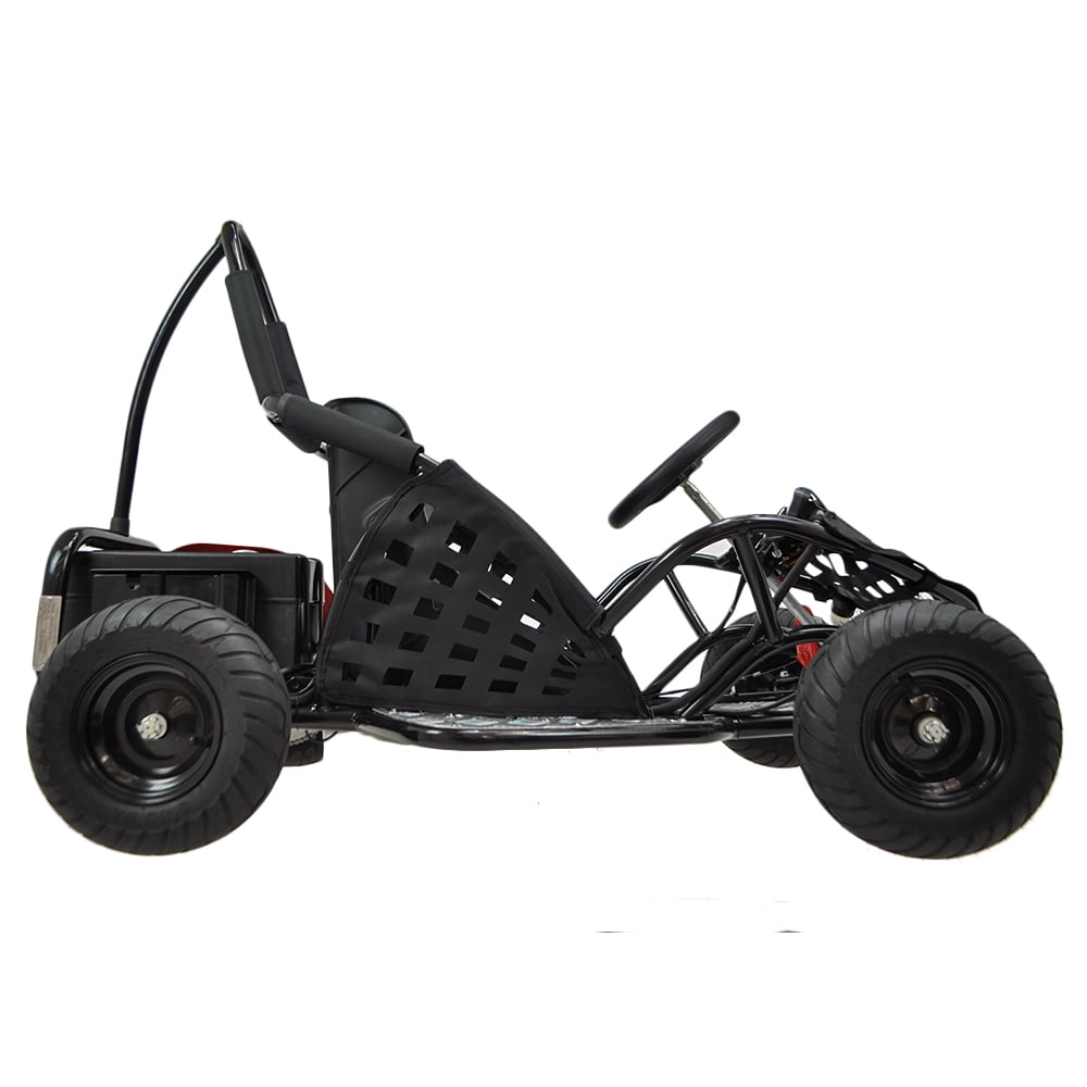 Track 7 79CC Gas Powered Go Kart,4-Stroke Off Road Go Kart,2.5 HP Gas Powered Ride-On Go Cart,Roll Bar,Kill Switch,Hydraulic Rear Disc,13" Knobby Tire,for Kids Age 13+,Black
