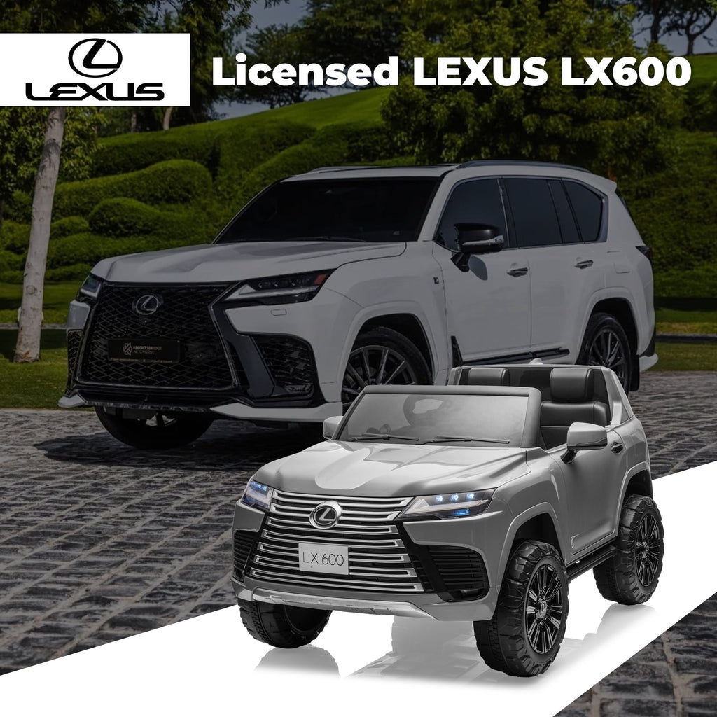 SUSIELADY 24V 2-Seater Kids Ride on Car, Licensed LEXUS LX600, with 20" Width Seat, Remote Control, Portable Handle, Key Start, Music, for Kids Aged 3+