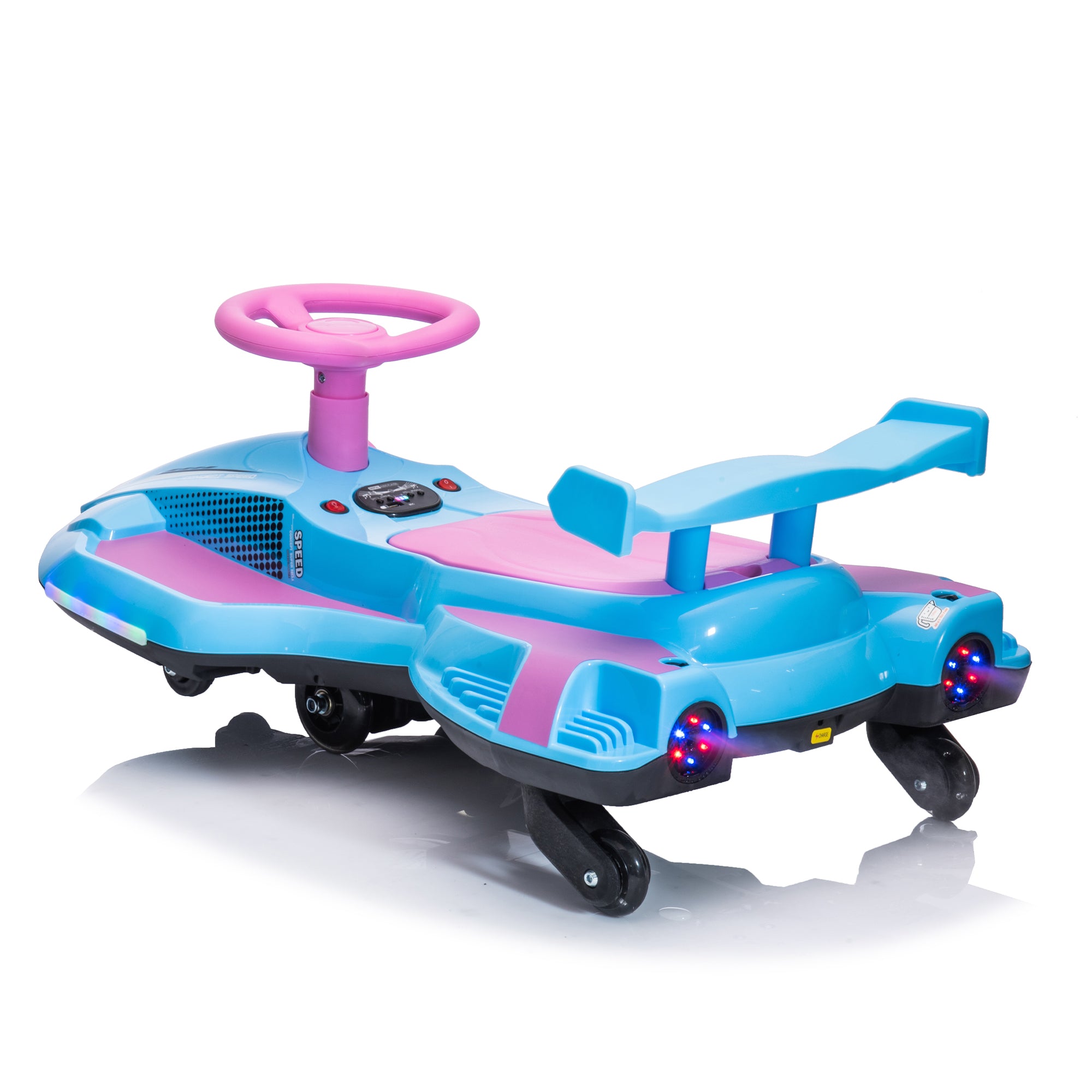 Track 7 12V Kids Electric Ride-On Toy with 360° Drift, Spray Function & LED Lights, Bluetooth/USB/MP3 Music, Up to 4.35 MPH, Easy Assembly for Ages 3+, Purple