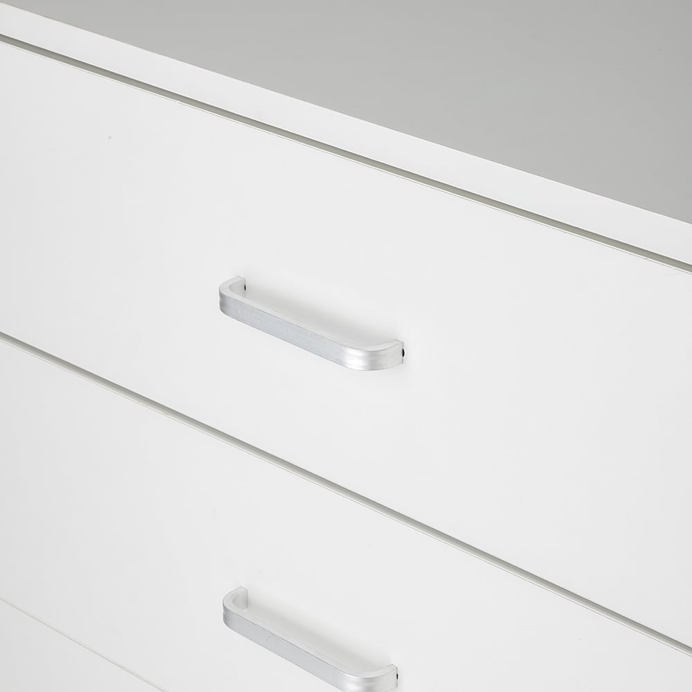 COOKCOK 3 Drawer Dresser, Wood Drawer Chest Dresser Cabinet with Storage, 25.98"x 13"x 22.05", Storage Cabinet, Clothing Organizer with Cut-Out Handle, Nightstand for Living Room, Bedroom, White