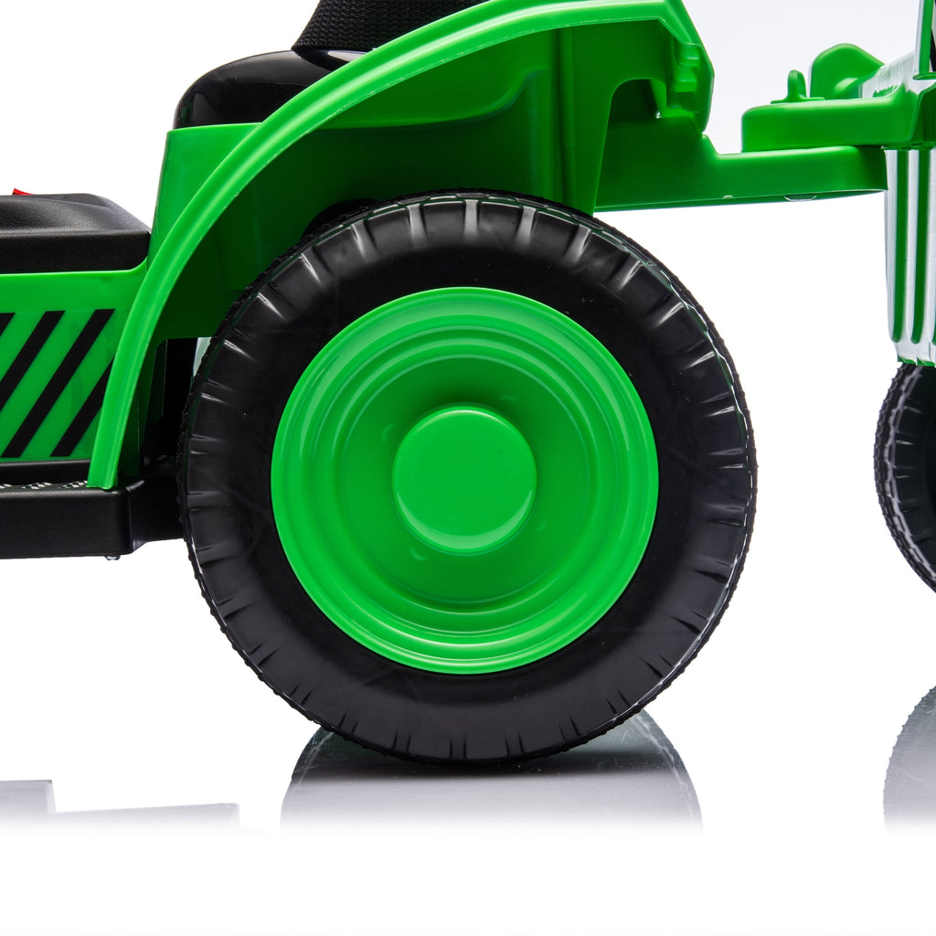SUSIELADY 12V Kids Ride on Tractor, Electric Tractor Black Knight, Removable Storage Tug, Removable Storage Tug, LED Light, Music, MP3, Power Display, for Boys Girls Aged 3+
